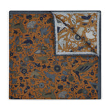 Woodland Animals Silk Pocket Square in Copper