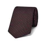 Miniature Diamond Motif Silk Tie in Wine