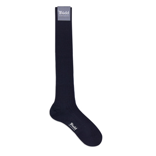 Winter Wool Long Socks in Navy