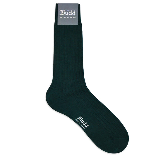 Winter Wool Short Socks in Bottle Green