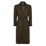 Heritage Tweed Silk Lined Dressing Gown in Chestnut Brown