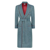Heritage Tweed Silk Lined Dressing Gown in Lovat Blue