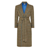 Heritage Tweed Silk Lined Dressing Gown in Rustic Check