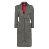 Heritage Tweed Silk Lined Dressing Gown in Smoke Grey