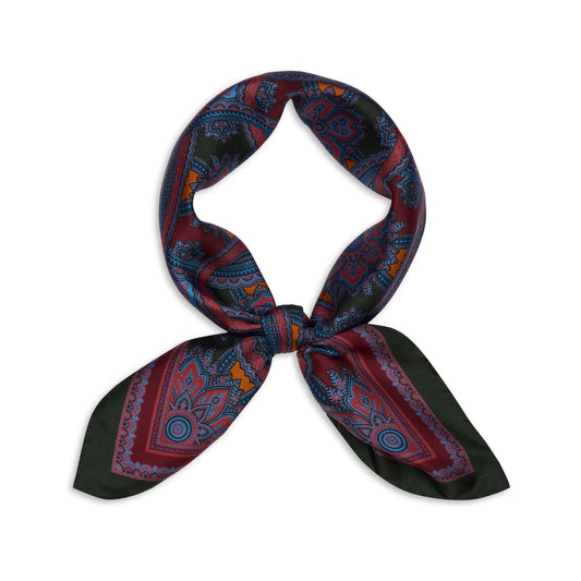 Imperial Paisley 27inch Silk Square in Green