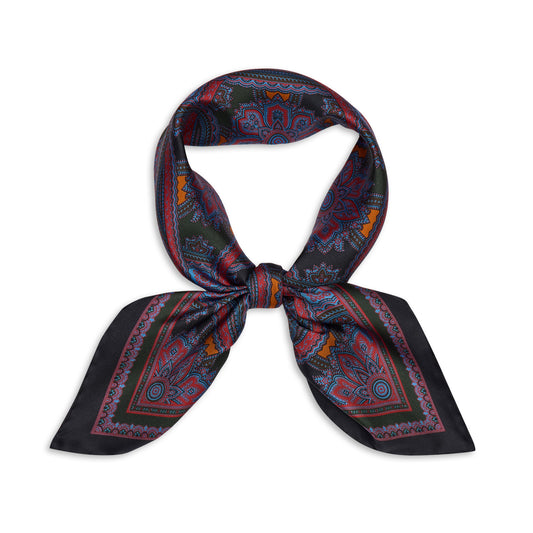 Imperial Paisley 27inch Silk Square in Navy