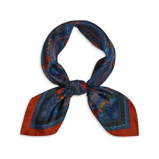 Imperial Paisley 27inch Silk Square in Red