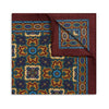 Paisley Mosaic Silk Pocket Square in Burgundy