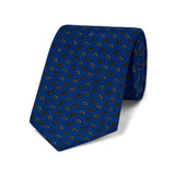 Cascading Leaf Panama Silk Tie in Blue