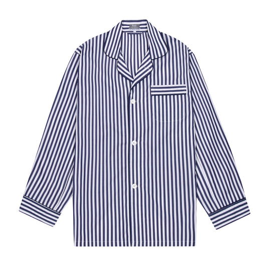 Sea Island Quality Wide Bengal Stripe Pyjamas in Navy