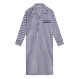 Sea Island Quality Wide Candy Stripe Nightshirt in Navy