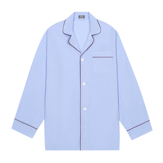 End on End Cotton Poplin Pyjamas in Sky Blue
