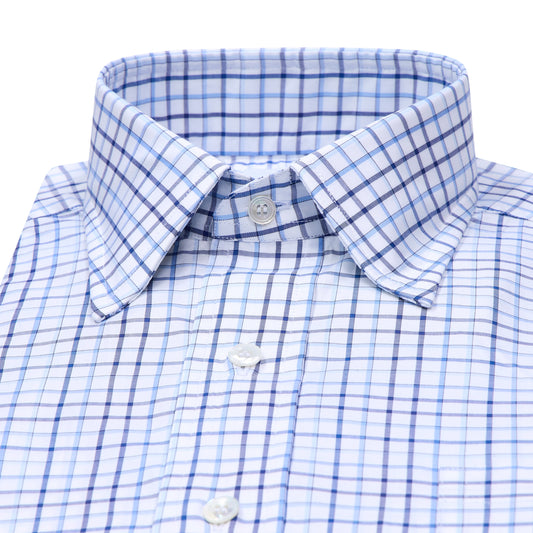 Graph Check Fine Twill Classic Fit Button Cuff Shirt in Blue