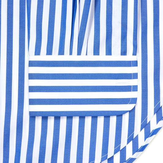 Sea Island Quality Candy Stripe Classic Fit Button Cuff Shirt in Royal Blue