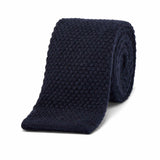Pure Cashmere Knitted Tie in Navy Blue