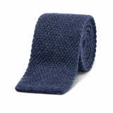 Pure Cashmere Knitted Tie in Prussian Blue
