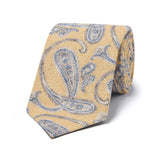 Paisley Fantasy Silk and Cotton Tie in Lemon