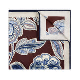 Summer Floral Silk Twill Pocket Square in Red