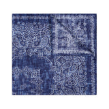 Notte Fiorentina Silk and Cotton Pocket Square in Cobalt Blue