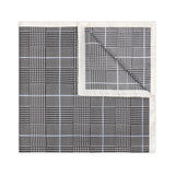 Large Prince of Wales Check Silk Twill Pocket Square in Cream