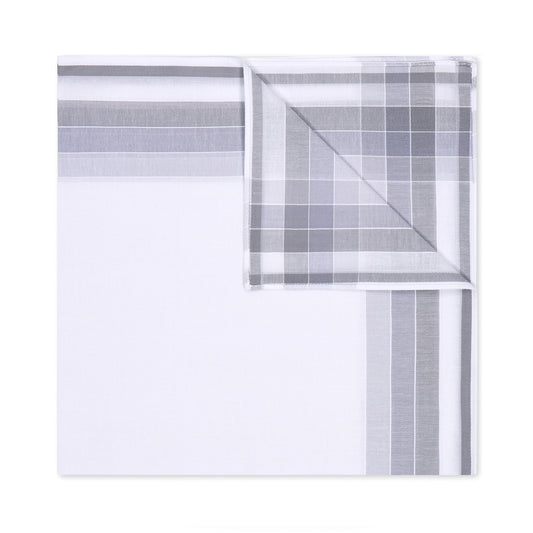 Pavillion Handkerchief in Grey and White