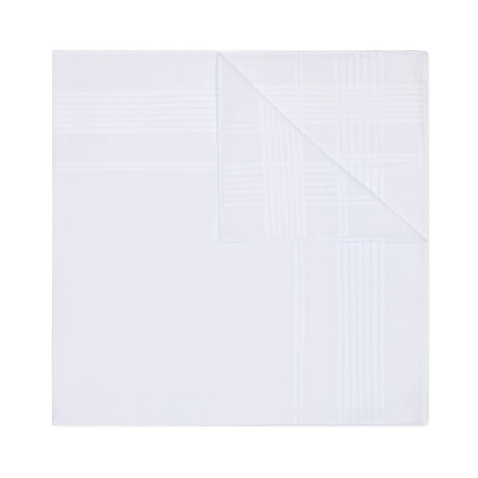 White on White Gridcheck Handkerchief