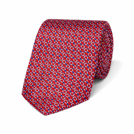 Imperial Chain Foulard Tie in Red