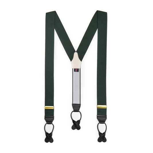 Plain Barathea Braces with Button in Tartan