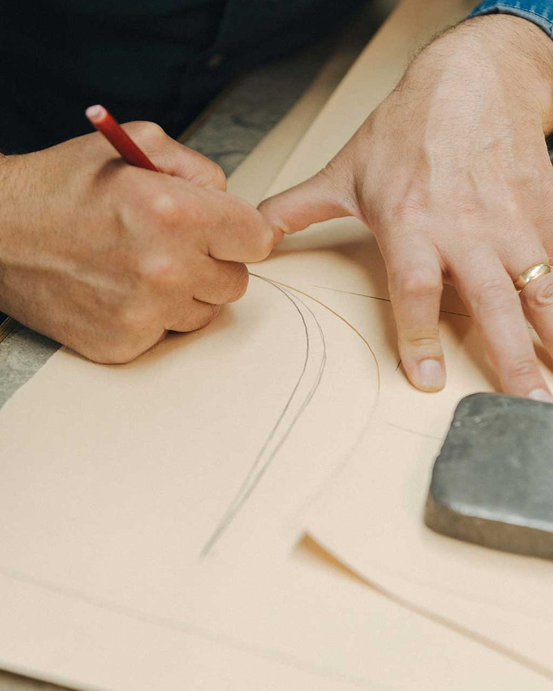 Bespoke cutting pattern being drawn out