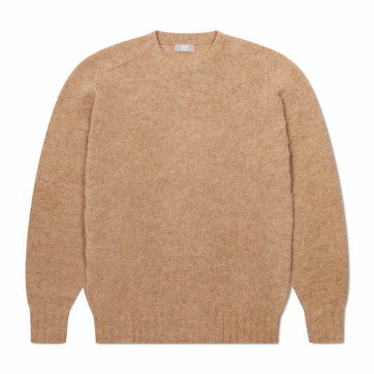 Hillswick Brushed Shetland Crew Neck in Natural