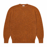 Brushed Shetland Crew Neck in Burnt Orange
