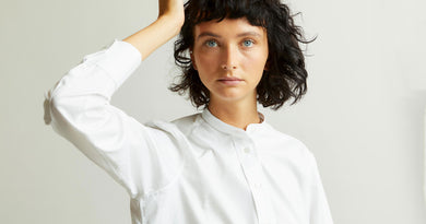Budd Shirtmakers women's white grandad shirt