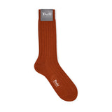 Plain Cashmere Short Socks in Burnt Orange