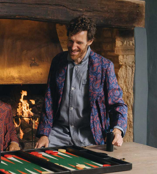 Dressing Gown in Silk Paisley