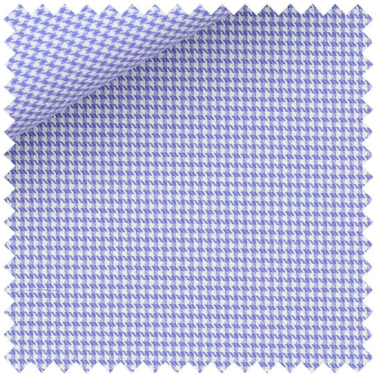 Royal Blue Houndstooth Cotton Twill