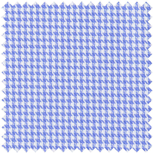 Royal Blue Houndstooth Cotton Twill