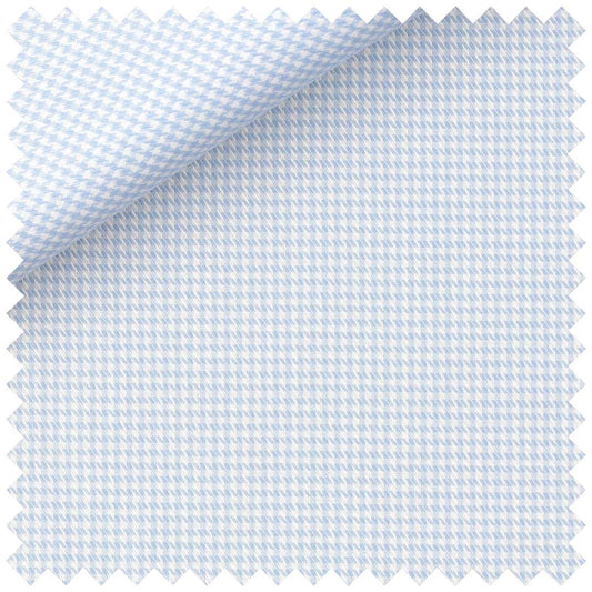 Sky Blue Houndstooth Cotton Twill