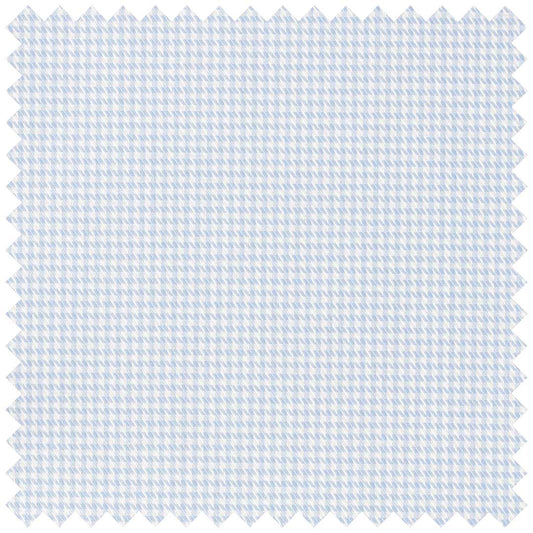 Sky Blue Houndstooth Cotton Twill