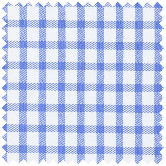 Blue and White Cotton Twill Check