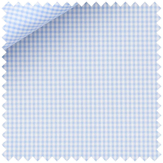 Sky Blue and White Simple Cotton Twill Check