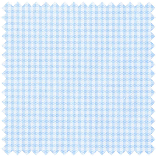 Sky Blue and White Simple Cotton Twill Check