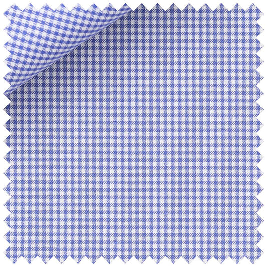 Blue and White Simple Cotton Twill Check
