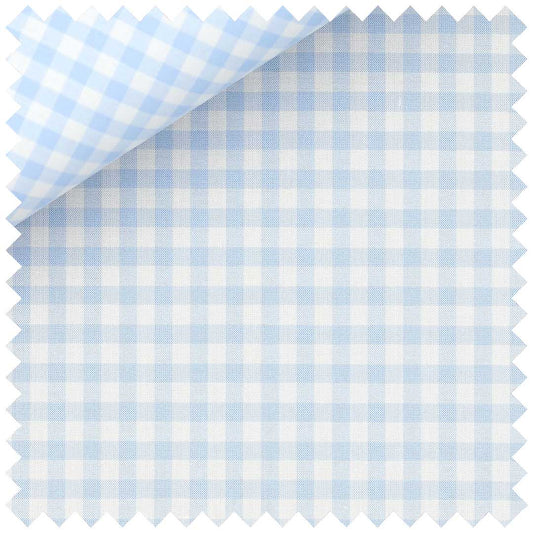 Sky Blue Mercerised Zephir Check