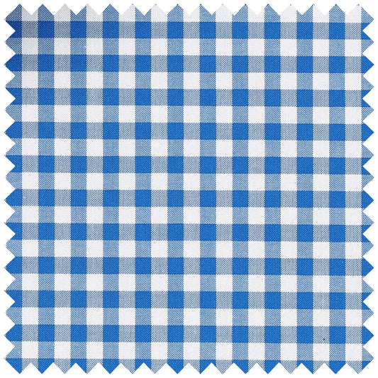Azzure Blue Mercerised Zephir Check
