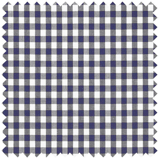 Navy Mercerised Zephir Check