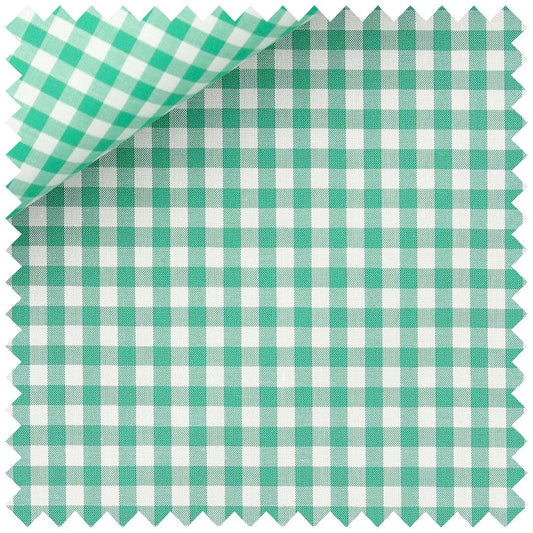 Green Mercerised Cotton Zephir Check