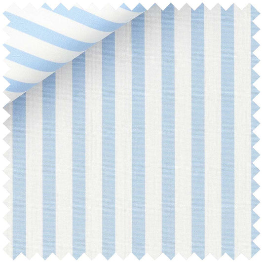 Sky Blue Poplin Butcher Stripe