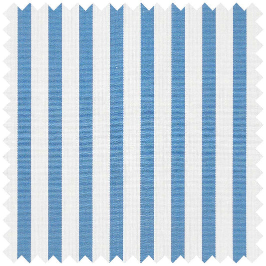 Bright Blue Poplin Butcher Stripe