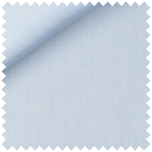 Classic Blue Herringbone Cotton Twill