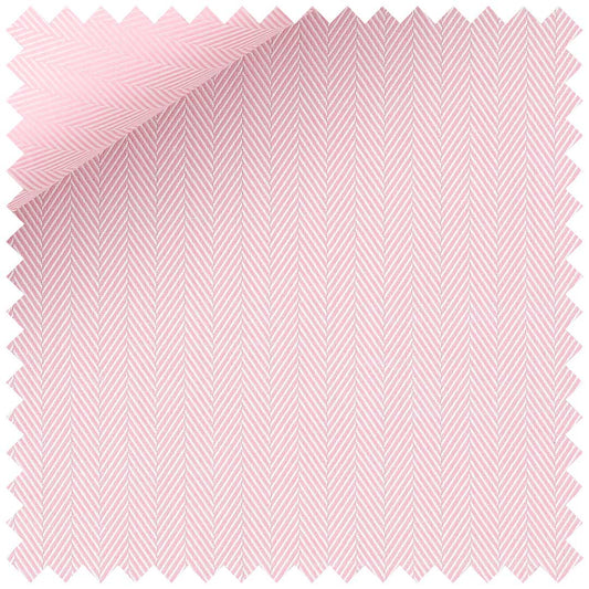 Pink Herringbone Cotton Twill